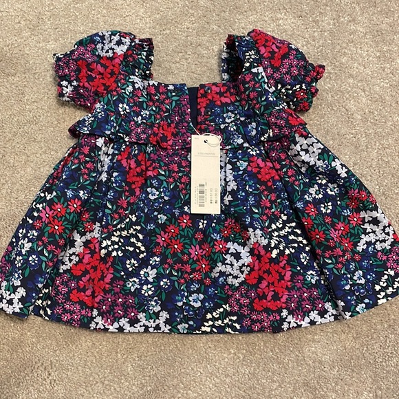 NWT Janie and Jack floral navy dress with bloomer - Picture 3 of 3